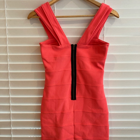 Topshop Petite Coral Bodycon Dress US 4 - Picture 5 of 9